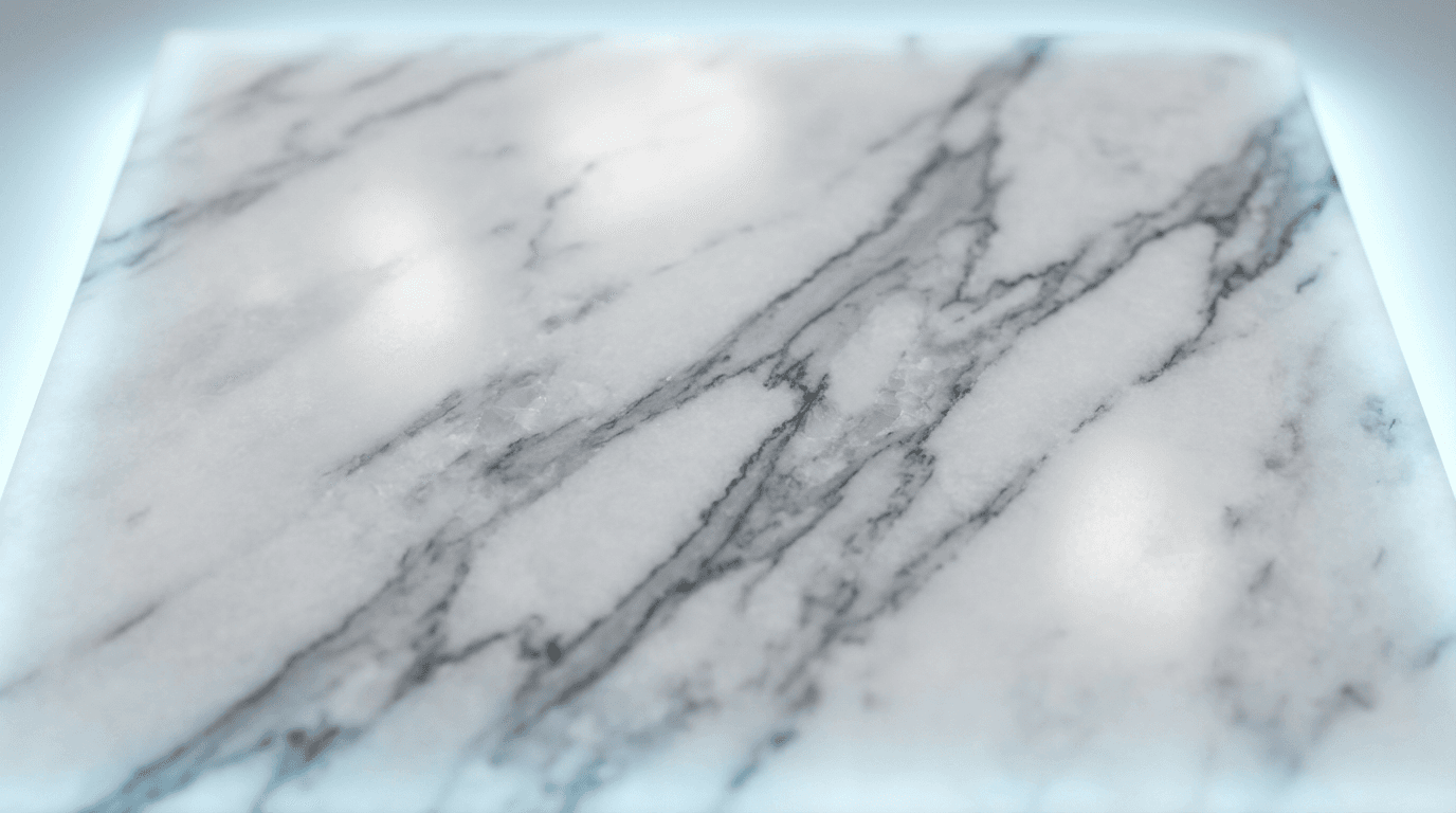 Close-up of a marble slab surface with natural veining